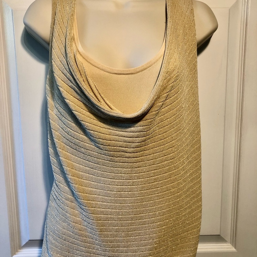 Cache Gold Shimmer Sleeveless Top